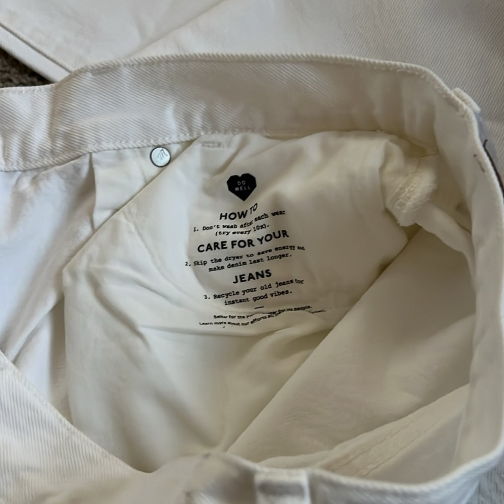 Madewell Baggy Straight White Jeans - Picture 8 of 8
